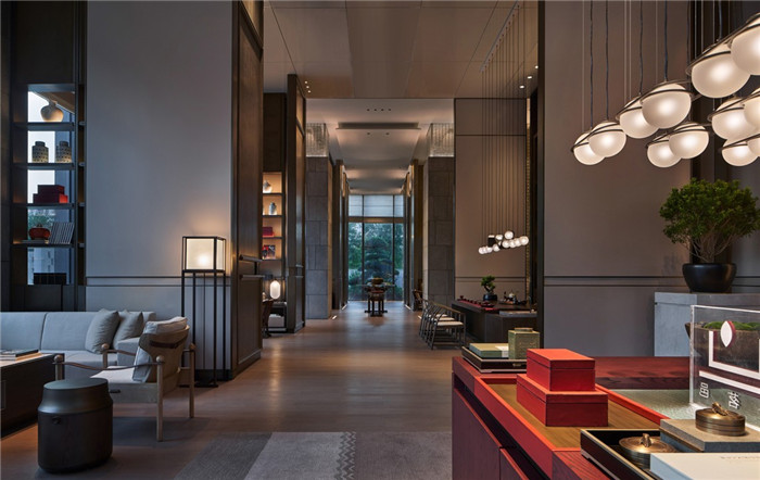 最新中式酒店裝修  西安中晶華邑酒店大堂吧設(shè)計方案