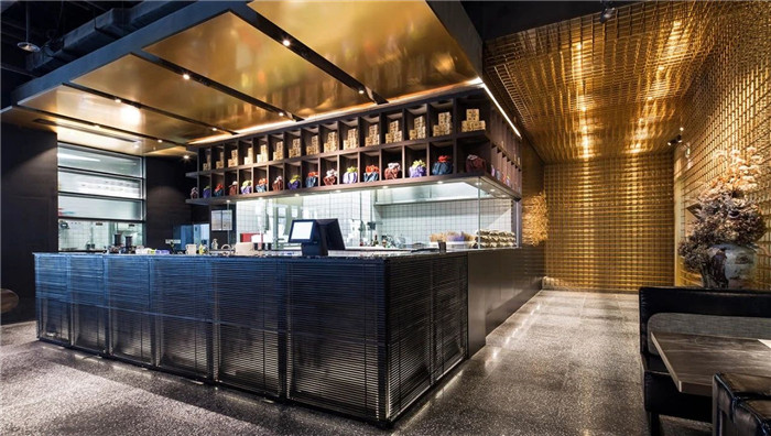 鄭州高端韓式燒烤餐廳設(shè)計公司推薦漢陽館烤肉大師餐飲吧臺設(shè)計圖
