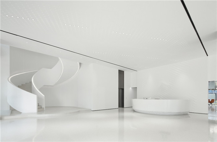 時尚未來感極強(qiáng)的科技集團(tuán)總部辦公樓展廳設(shè)計方案