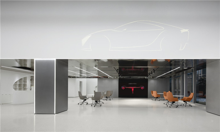 時尚未來感極強(qiáng)的科技集團(tuán)總部辦公樓展廳設(shè)計方案