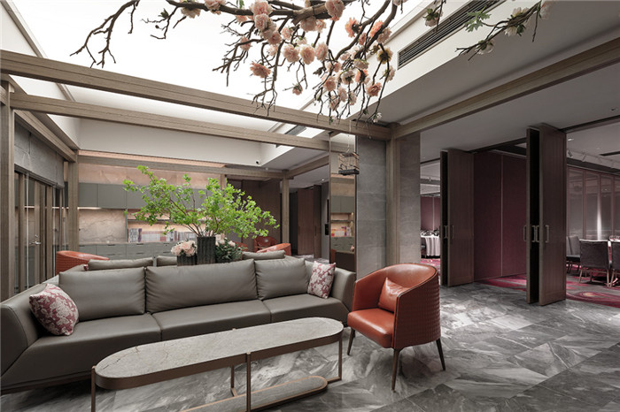 江南園林主題中式特色海鮮酒樓餐廳裝修設(shè)計(jì)方案