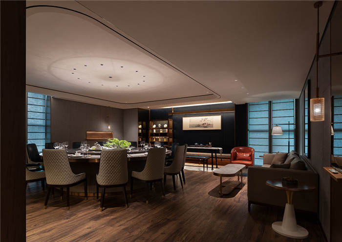 江南園林主題中式特色海鮮酒樓餐廳包廂裝修設(shè)計(jì)方案