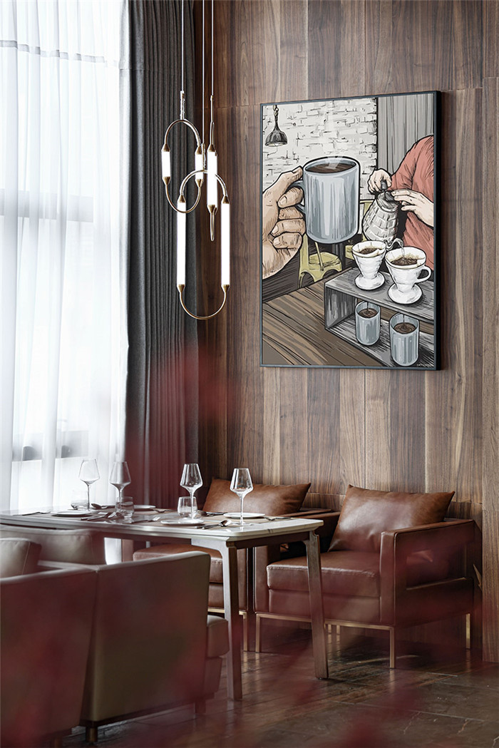 針對高端商務(wù)人群的簡約復古風咖啡廳設(shè)計案例