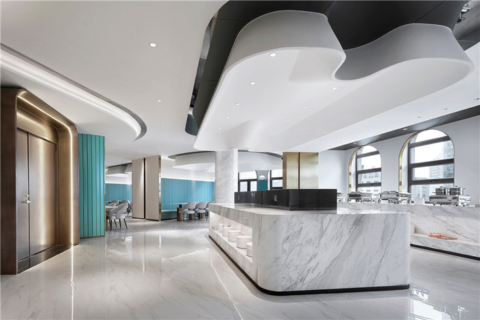 自助餐臺裝修設計-老酒店翻新改造成網(wǎng)紅餐廳設計  重塑酒店生命