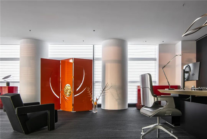 董事長辦公室設(shè)計-鄭州勃朗設(shè)計推薦時尚簡約風(fēng)證券公司辦公設(shè)計案例
