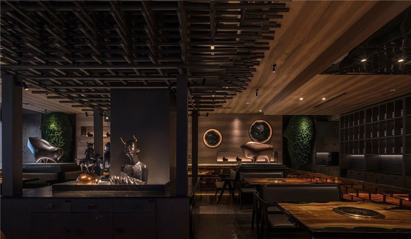 黑牛特色韓式烤肉店裝修設(shè)計(jì)案例