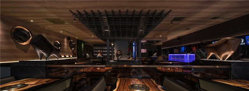 黑牛特色韓式烤肉店裝修設(shè)計(jì)案例