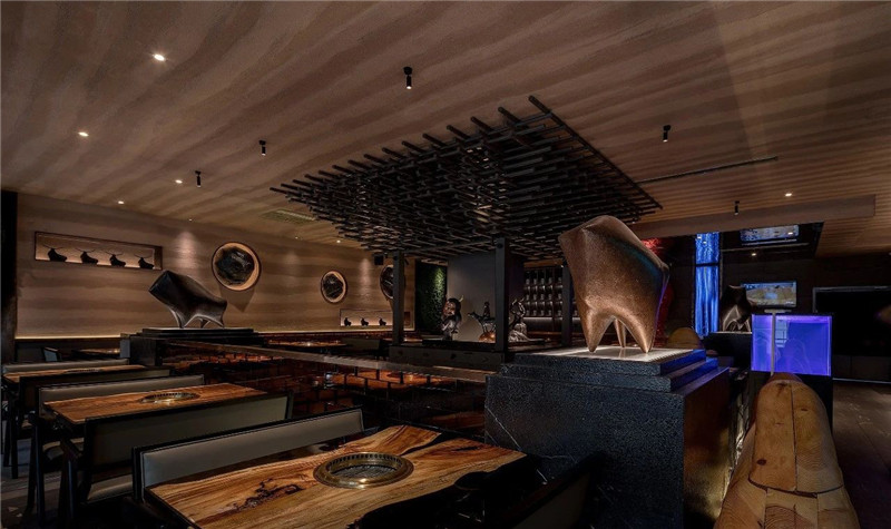 黑牛特色韓式烤肉店裝修設(shè)計(jì)案例