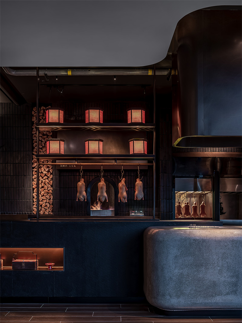 高端辦公商務(wù)區(qū)里的烤鴨店中餐廳設(shè)計方案